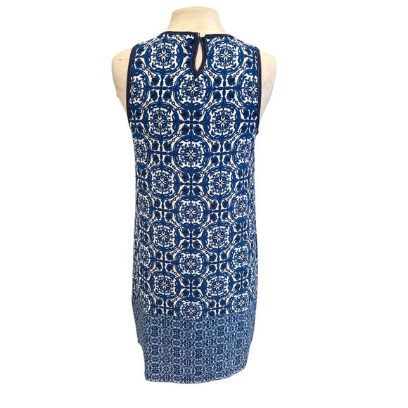 Mud Pie Womens Blue & White Sleeveless Shift Dress Size M Polyester Blend - Picture 3 of 9